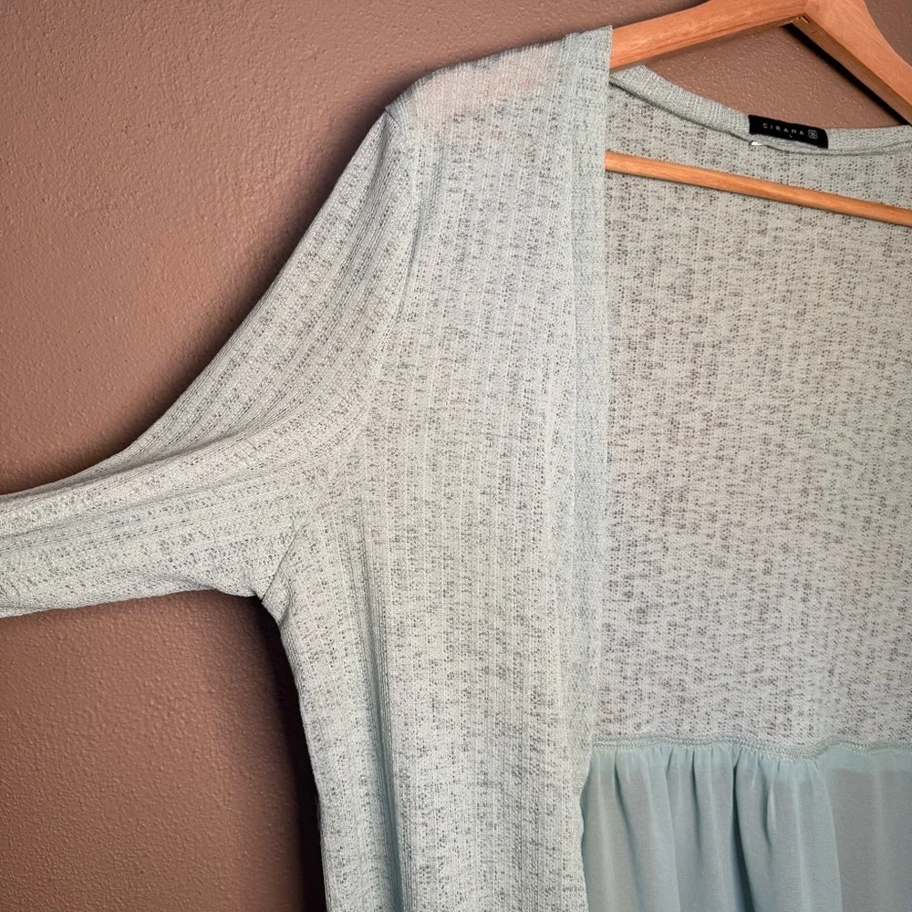 Cirana Mint Green Pastel Duster Cardigan Women's Size Large Boho Feminine Flowy